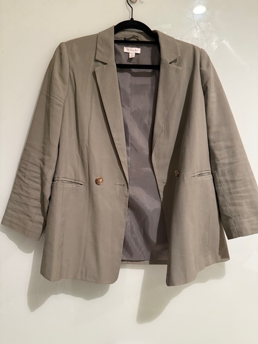 Babaton Olive-Taupe Relaxed Double-Button Blazer